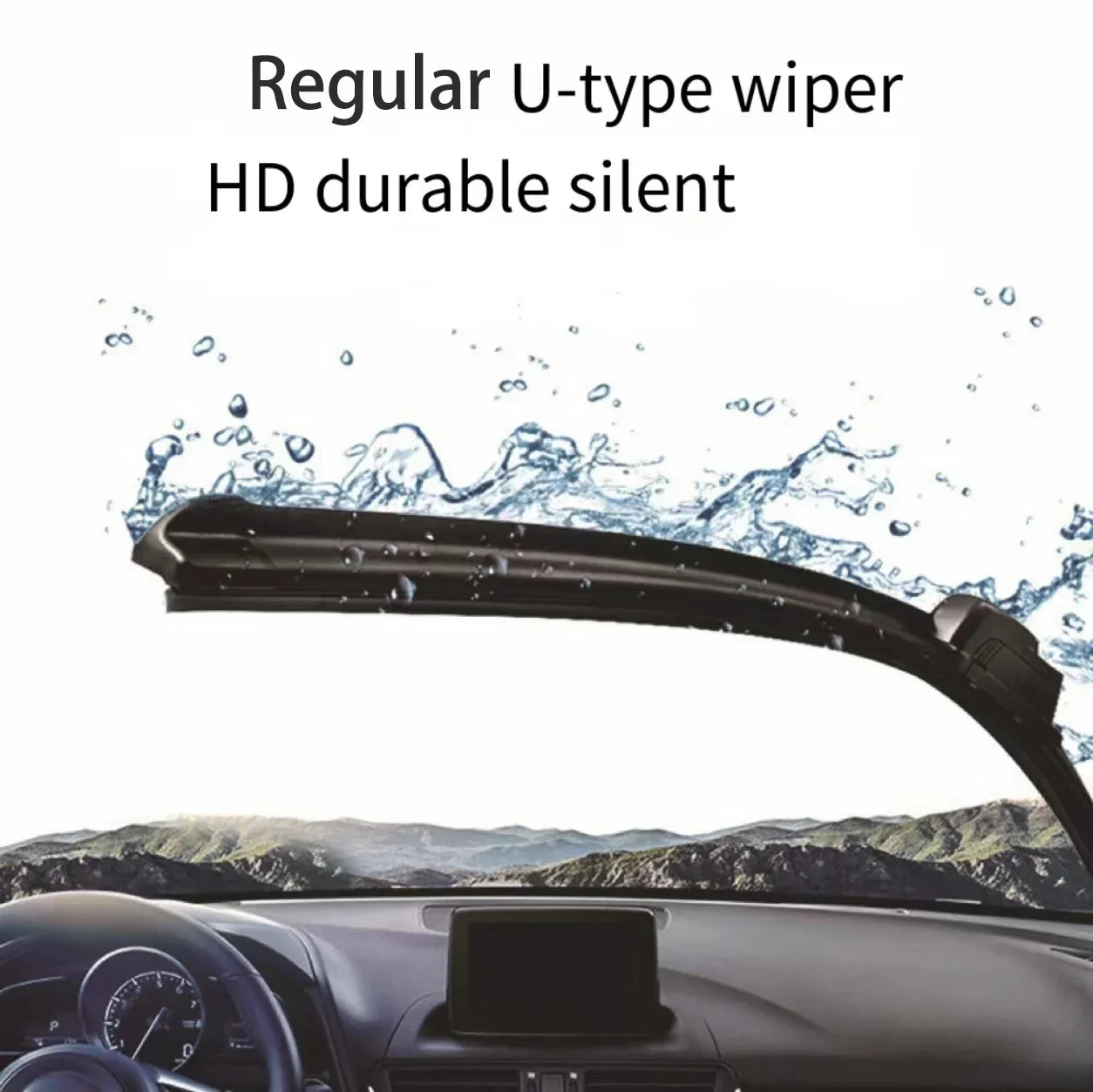 For BMW MINI Cooper R50 R53 2001-2006 Car Front Wiper U-Shape Soft Rubber Boneless Wiper HD Silent Durable Wiper 19"+18"