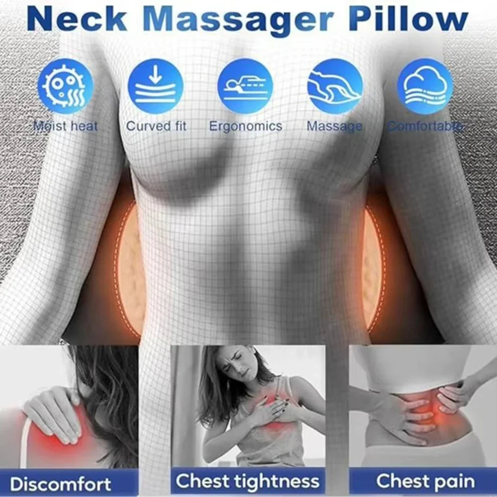 Multi-functional 3-in-1 Back Massager with Relief Bed Sleeping Shiatsu Deep Tissue Portable Shoulder Lower Back Pain Relief