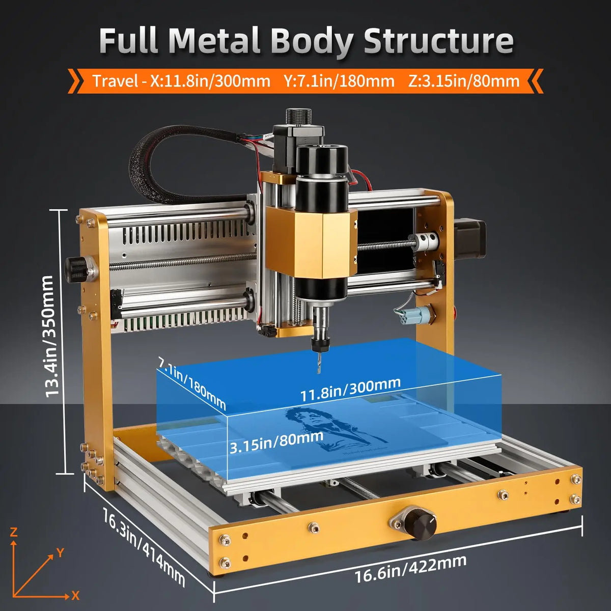 3018Pro Max CNC Router Machine – 500W All-Aluminum DIY Milling Engraver