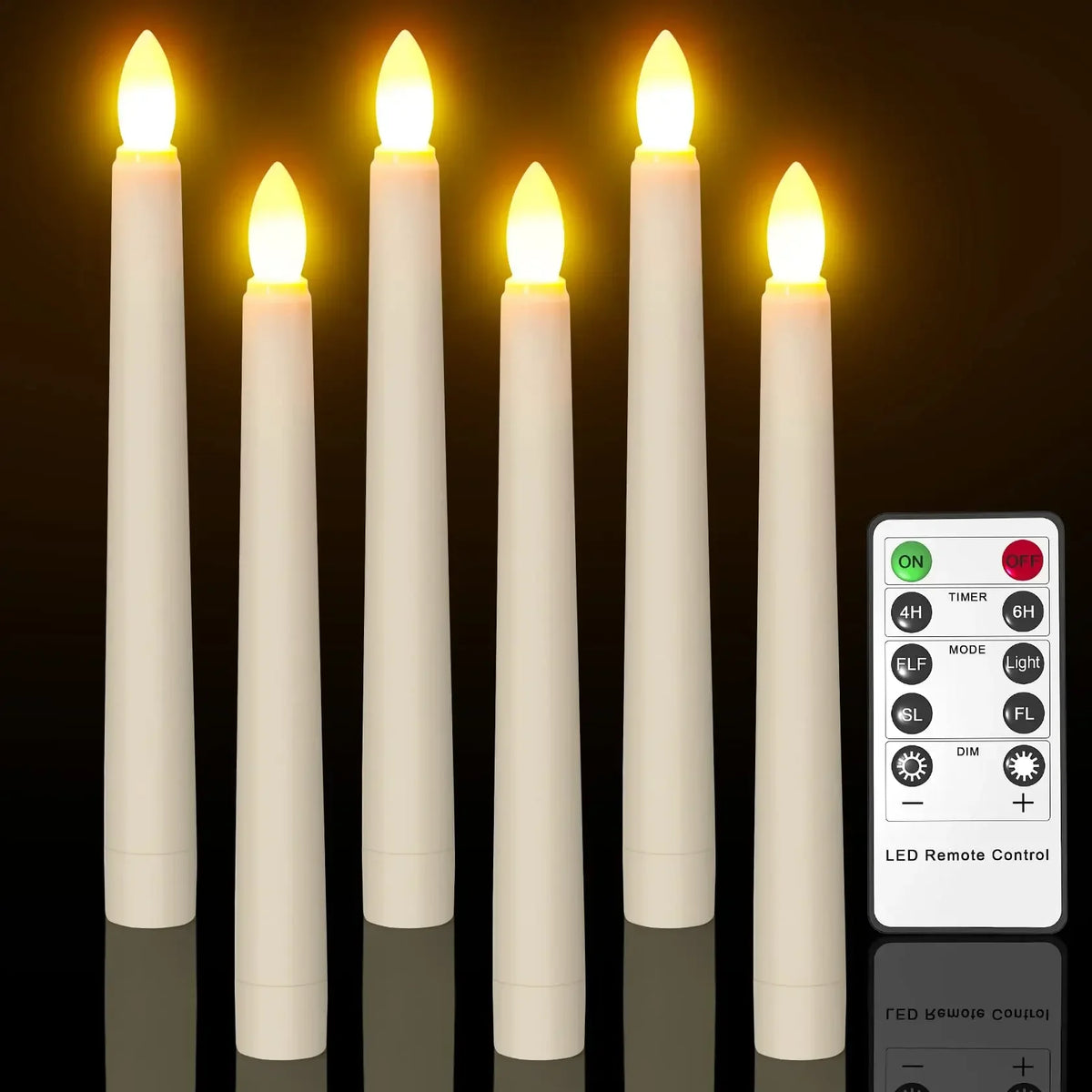 20cm LED Table Light With Timer Remote Flameless Electronic Taper Candle Light for Party Wedding Home Decor Flashing Lamp