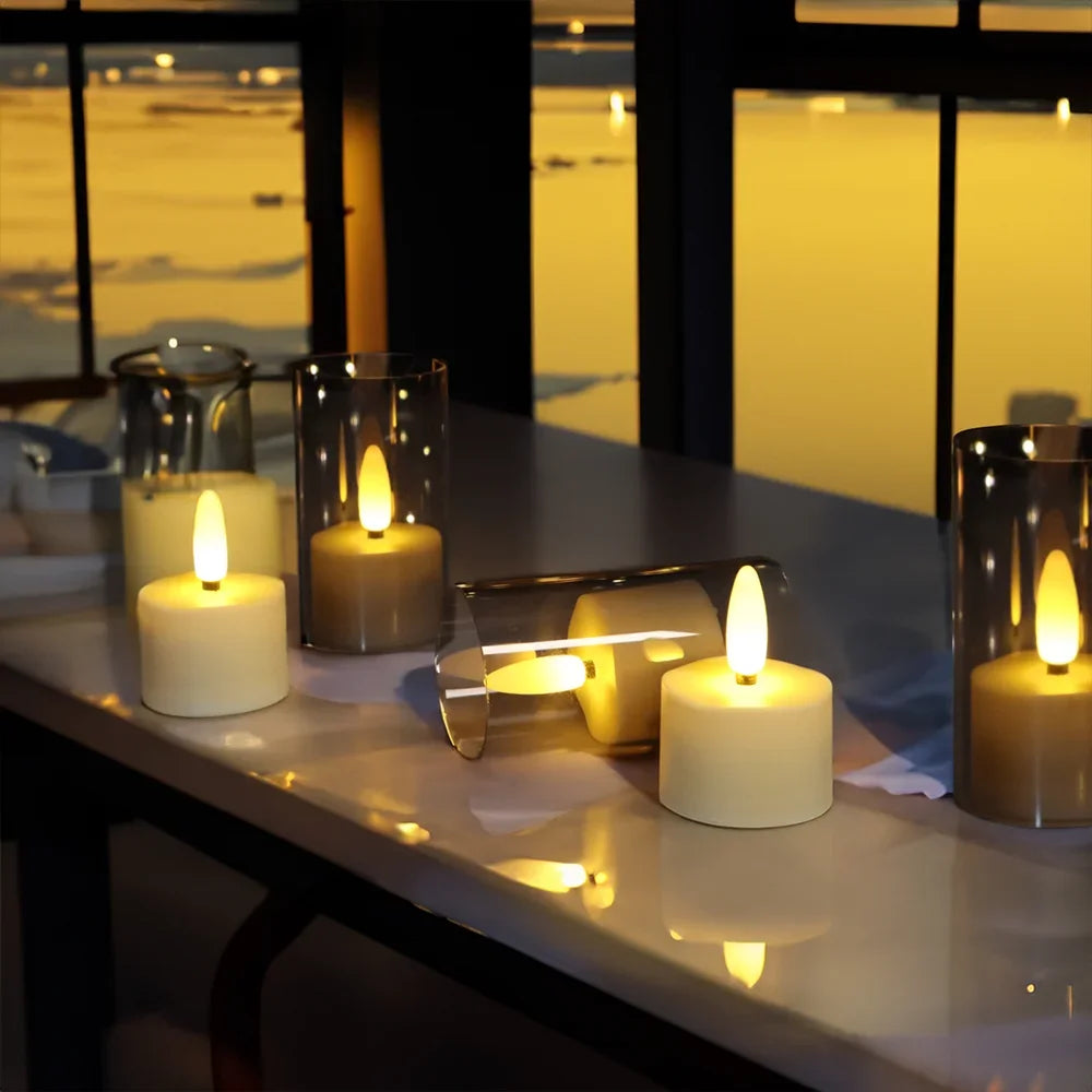 Rechargeable Flameless Candles ﻿Led Candle Electronic Warm Light Lamp With Timer Remote For Home Decor Wedding Candle Lights