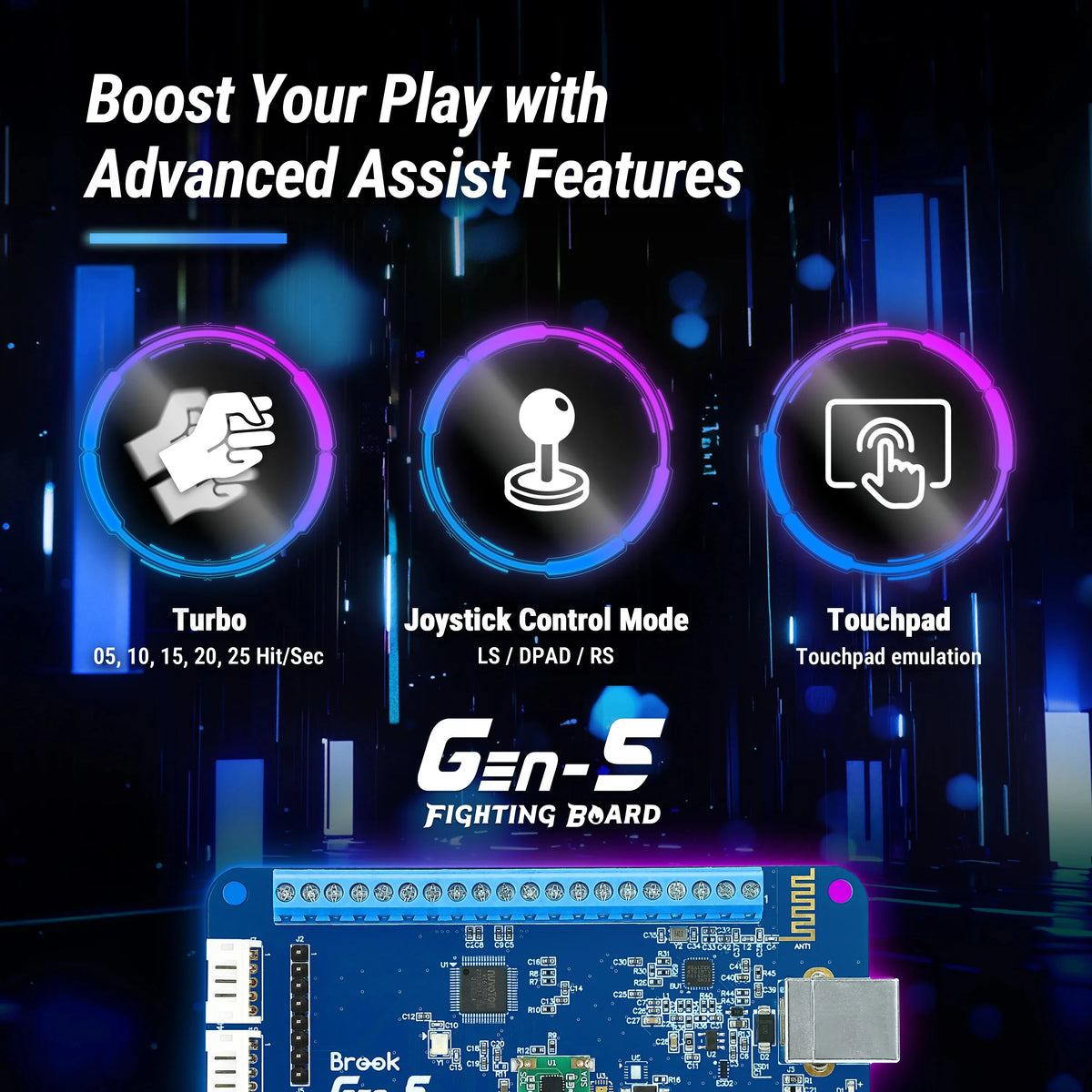 Fighting Game Gen-5th Board Arcade Game joystick control card fits for ps5/4/pc