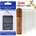 36/12PCS Blind Needle Elderly Needle-side Big Hole Hand Stainless Steel Sewing Needless Threading Household DIY Sewing Needles