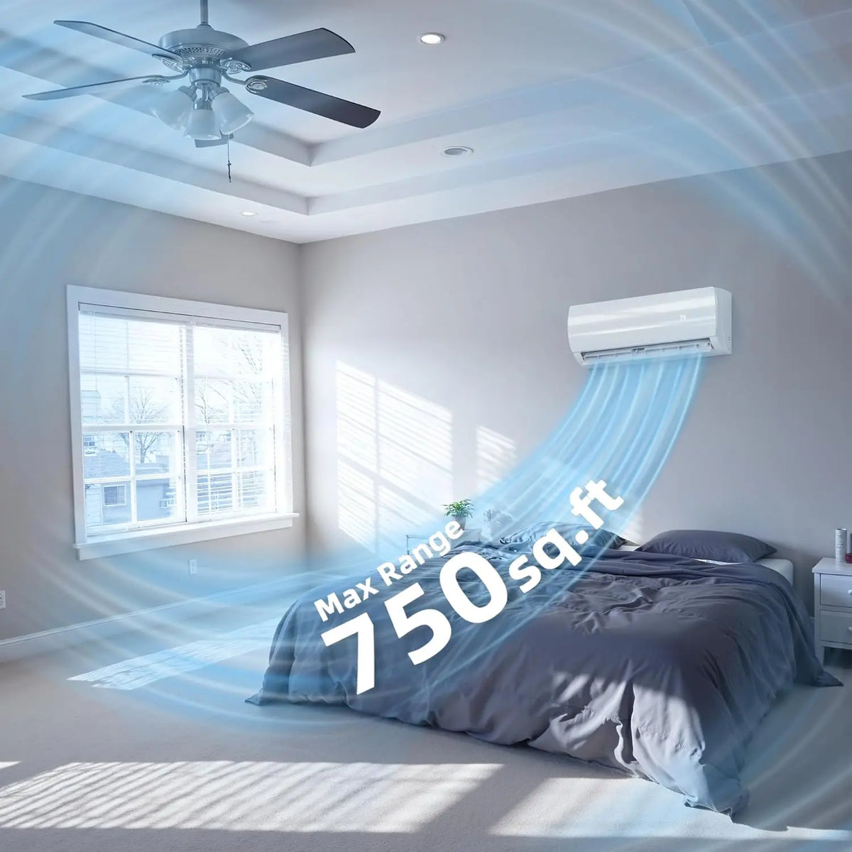 12000BTU Mini Split Air Conditioner & Heater with Inverter, 19 SEER2 115V Energy Saving AC Unit Cools Rooms up to 750, Custom