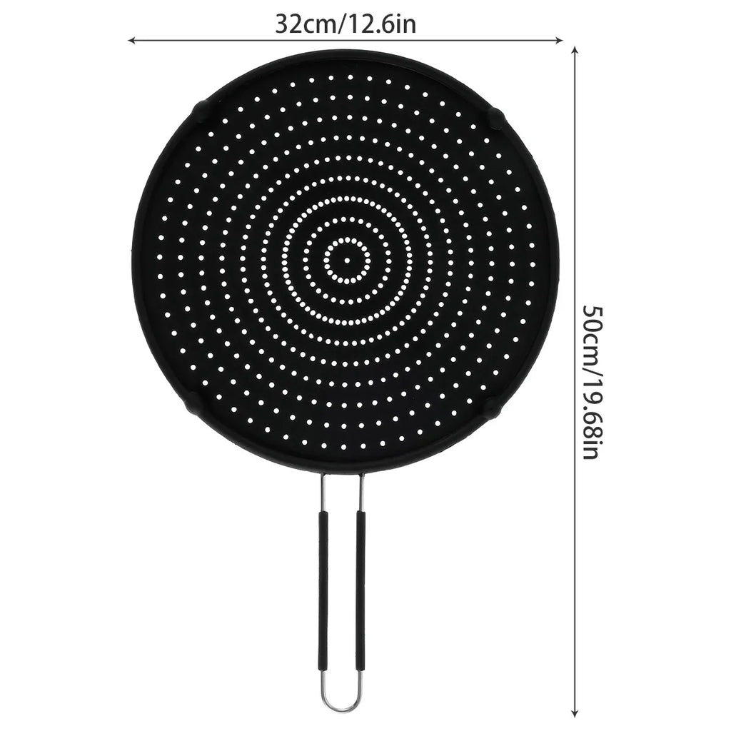 32cm Silicone Splatter Screen Frying Pan Cover Heat Insulation Splatter Screen Cooking Tool Oil Splash Guard Kitchen Accessories