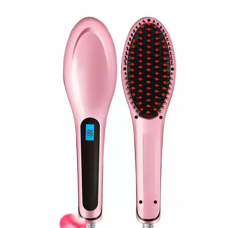 Electric Hair Straightening Brush 230°C Heat Hair Straightener Professional Ceramic Hair Styling Massager Tools Heating Hot Comb