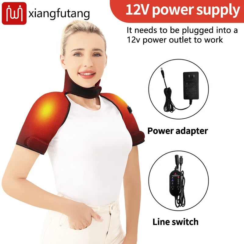 Shoulder Neck Heating Massage Shawl Cervical Wrap 3 Temperature Levels Thermal Compress Electric Heating Pad Winter Body Warmer