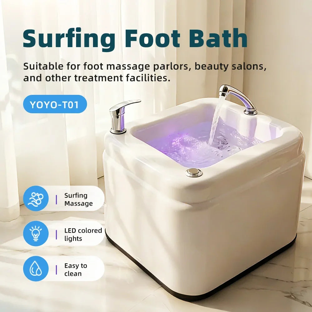 Detoxification Footbath Spa Massager Aqua Therapy Basin Relaxing Foot Care with Surging Massage And Colorful Lights