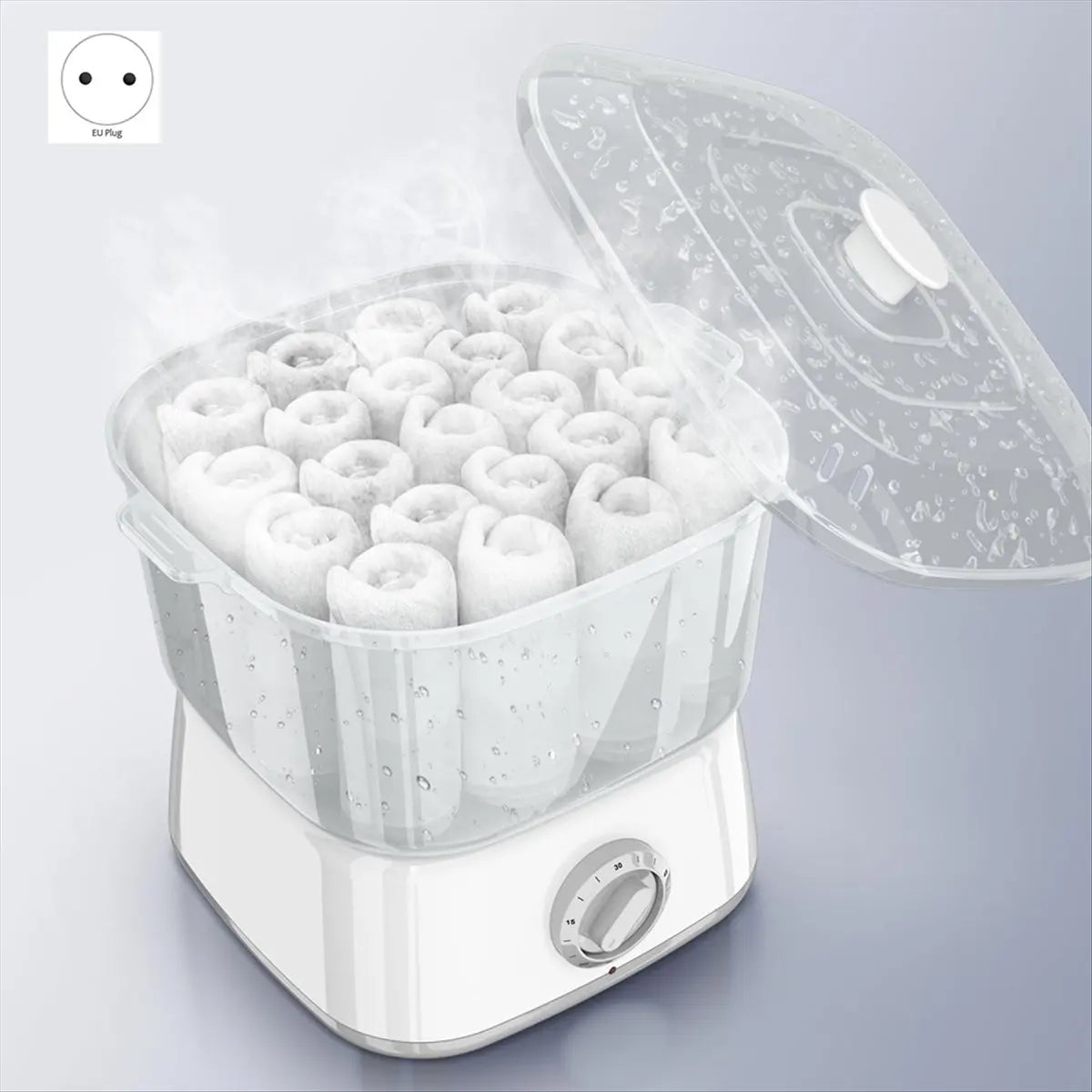AA97 Hot Towel Warmer,Rapid Heating Towel Steamer for Facials Can Hold 12 Mini Wet Towels, Portable Mini Towel Warmer EU Plug