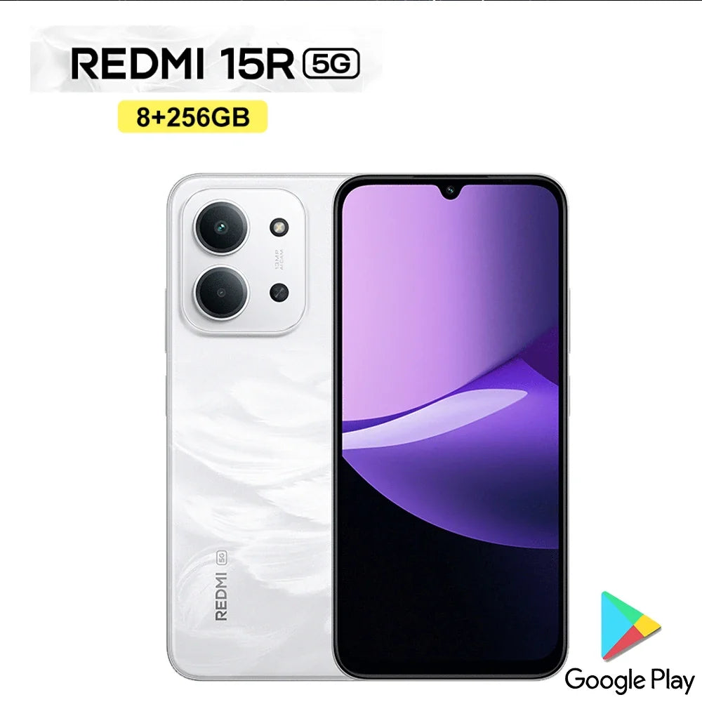 XIAOMI/REDMI 15R original smart thin and thin 5G mobile phone 8GB+256GBn memory/6000mAh long standby IP64 waterproof and dustpro