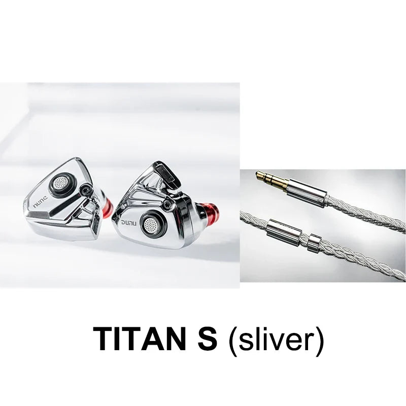 DUNU TITANS Hi-res HIFI In-ear Earphone 11mm Dynamic Driver Monitor IEM Earbuds 2Pin 0.78mm Detachable Cable Headset TITAN S
