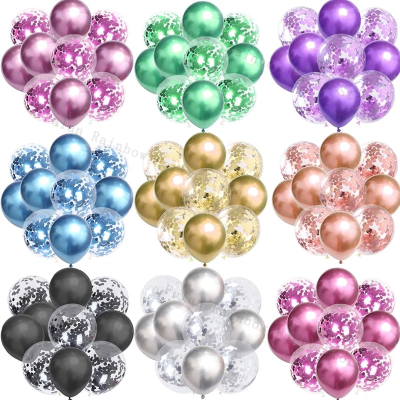 10/30/50/100pcs 1012 Inch White Golden Balloons Pastel Ballon Golden Confetti Balloons for Birthday Weddings Anniversary