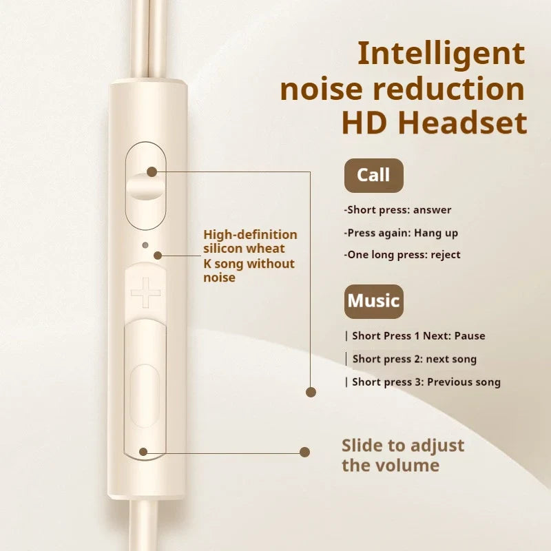 EARDECO 6D Stereo Headsets Metal Type C&3.5mm Wired Gamer Earphones Magnetic In-Ear Headphones For Samsung Handfree HD Call
