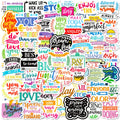 50 PCS Motivational Text Stickers English Short Sentences, Decorative Water Cup Wall Stickers