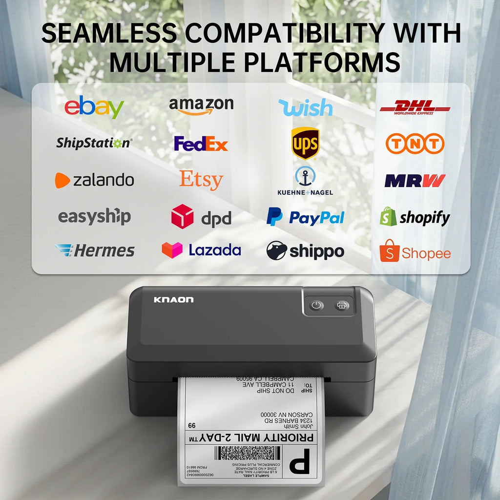 Thermal Shipping Label Printer, 4x6 Bluetooth Label Printer for Small Business and Home, Supports iPhone, Android, Windows, Mac, Chromebook
