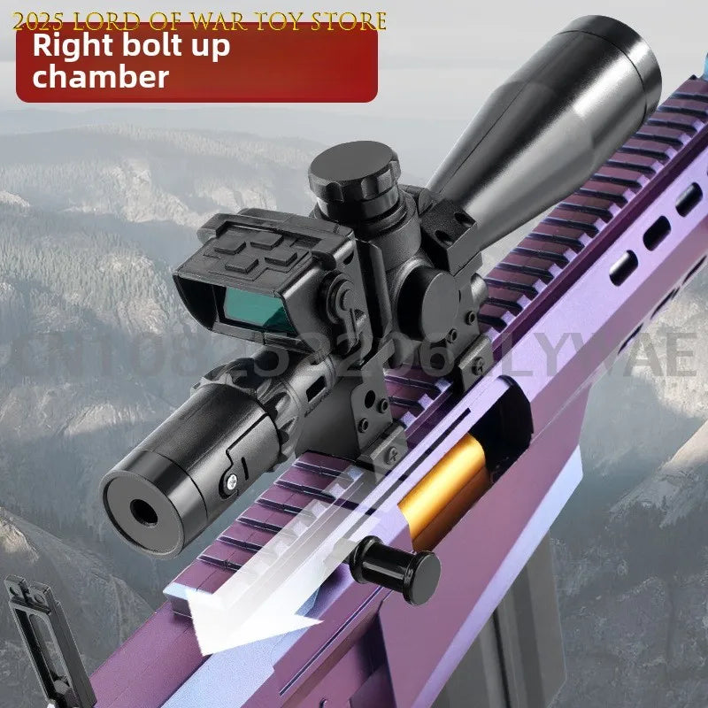 Barrett Sniper Rifle Toy Gun Realistic Soft Bullet Gun Big Manual Blaster Airsoft Weapons Adults Boys Outdoor Games CS Fighting