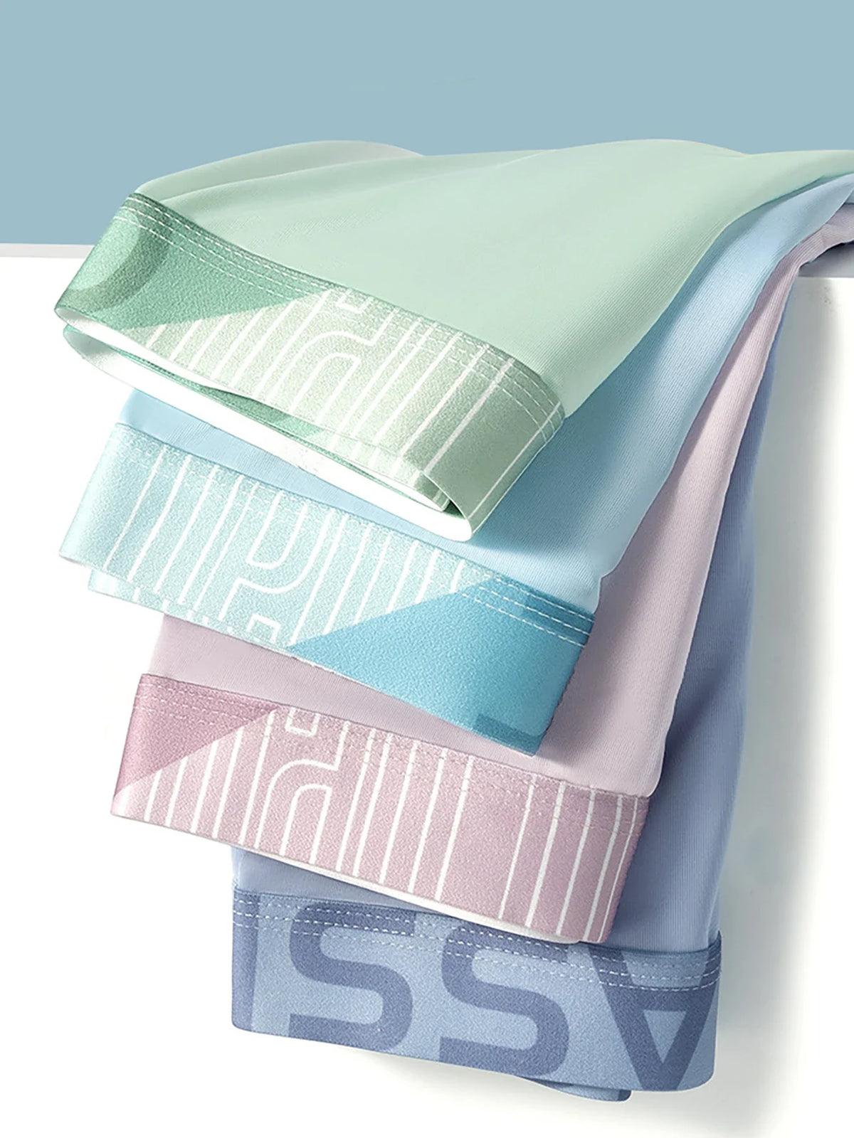 4 Pieces of Men's Underwear Fashion Trend Ice Silk Material Multi-Size 4 Color Combination Men's Boxer Briefs
