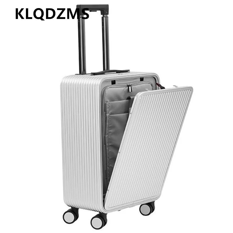 KLQDZMS 17"20"24Inch Metal Aluminum Magnesium Alloy Luggage Universal Wheels Portable Storage Luggage Business Boarding Suitcase