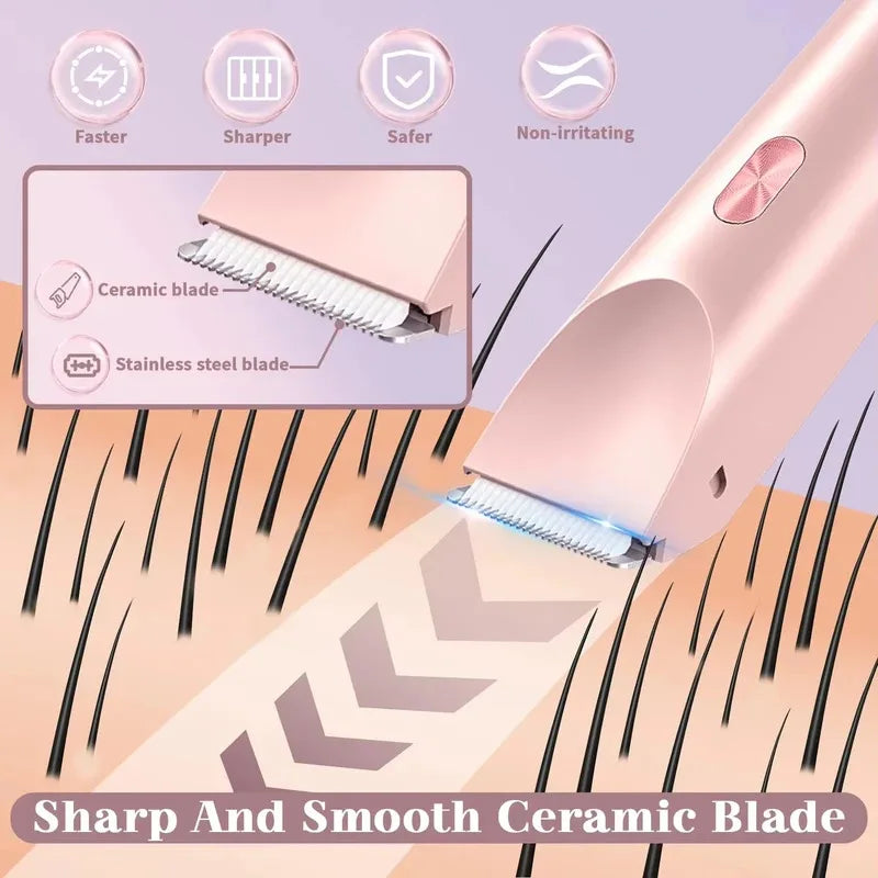 2025 Waterproof Rechargeable Electric Shaver Mini Women Bikini Trimmer Body Hair Remover Mini Double Headed Electric Epilator