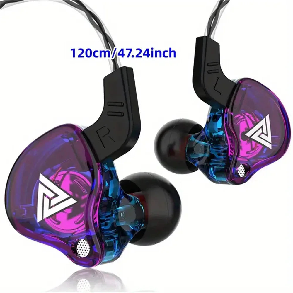 QKZ AK6 Copper Driver HiFi Wired Earphone 3.5MM Race Sport Headphone Bass Stereo Headset Music Earbuds In Ear With Mic,Gifts for Men,Christmas Gifts