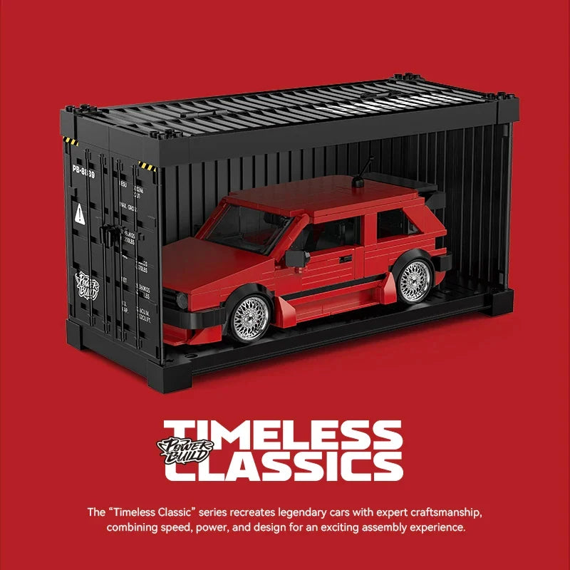 REATIVE Red Golf MK2 Car Building Blocks MOC Speed Vehicle Model Bricks High Tech Ideas Toy Kit Collection DIY Gift Kids Aldult