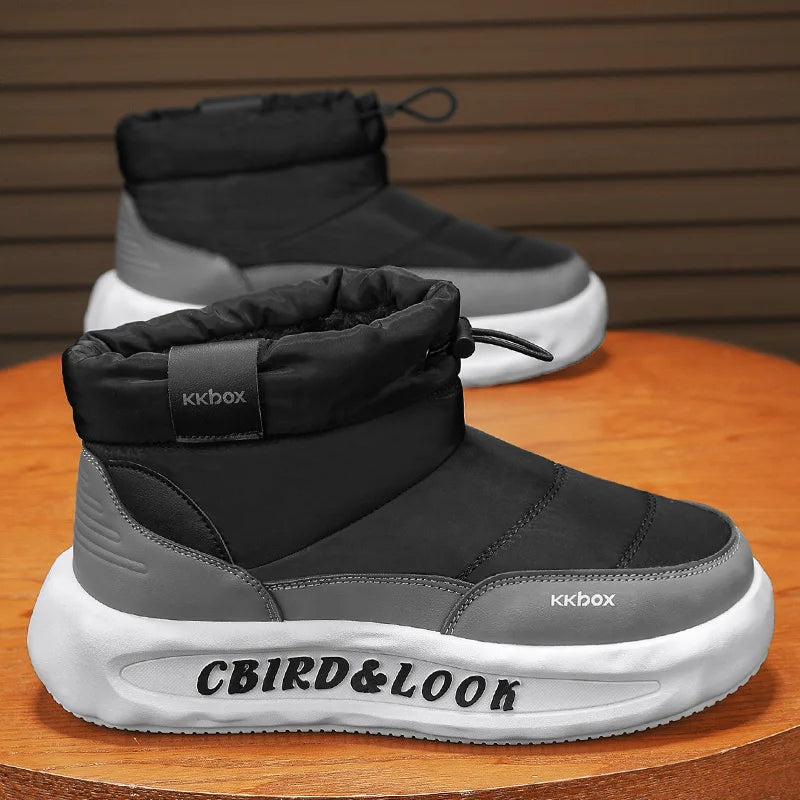 Men's Winter Velvet Ankle Boots, Warm Stylish Winter Shoes