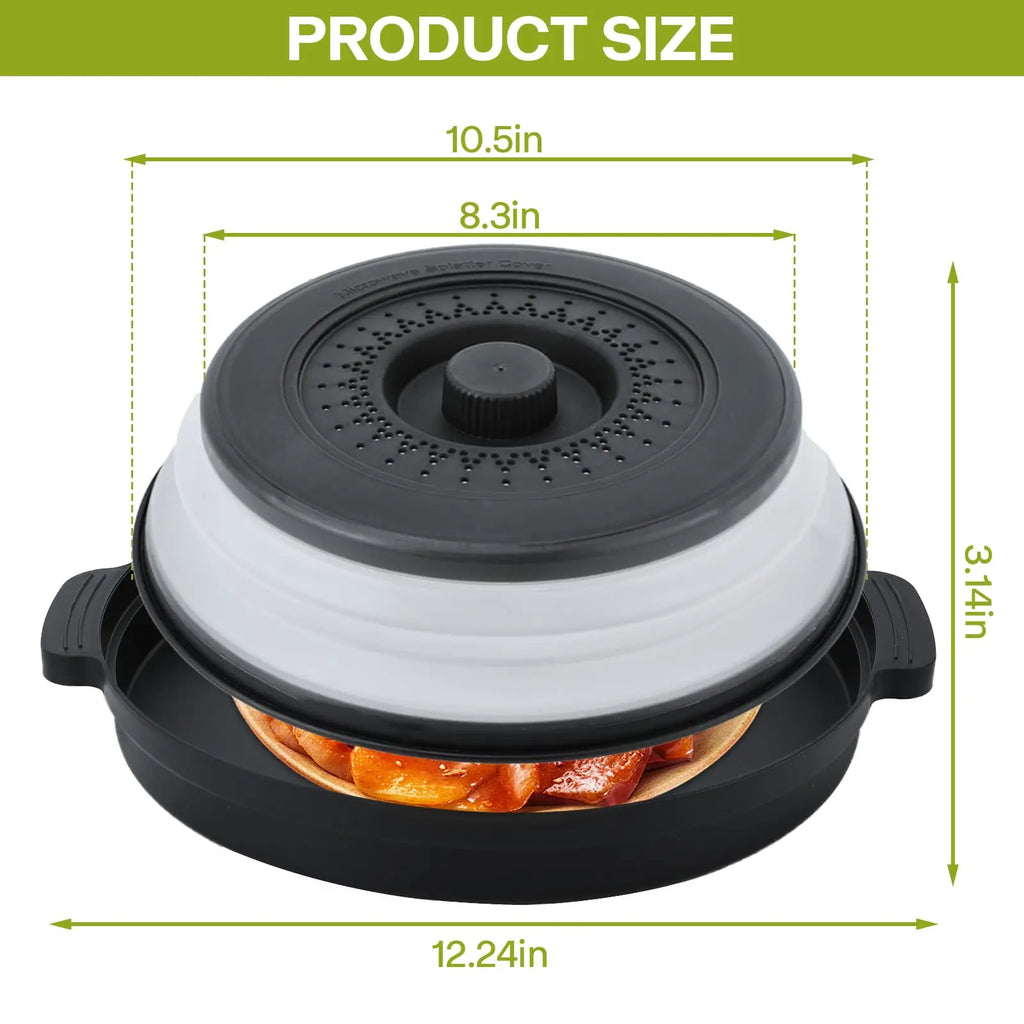 Microwave Food Splatter Cover Foldable Multifunction Splash Collapsible Guard Kitchen Gadget Colander for Meal Steaming Tray