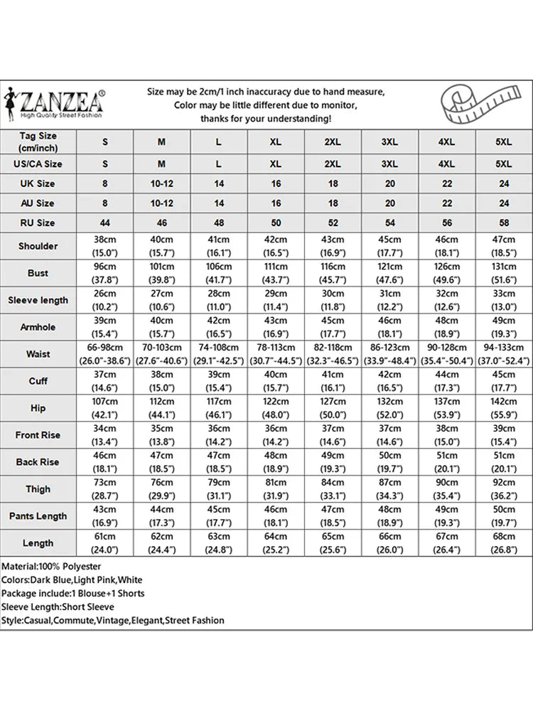 2025 ZANZEA Women's Short Sets Summer Lace Insert Short Sleeve V Neck T-shirt and Elastic Waist Shorts Casual 2-Pieces Suits