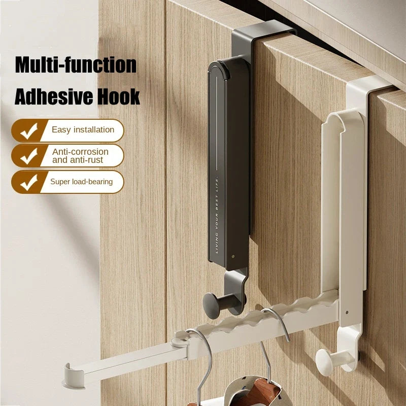 1/2pcs Folding Wall Hook portable drying rack Hidden Robe Towel Coat Hook door back hooks Expandable Sticky Towel Hanger