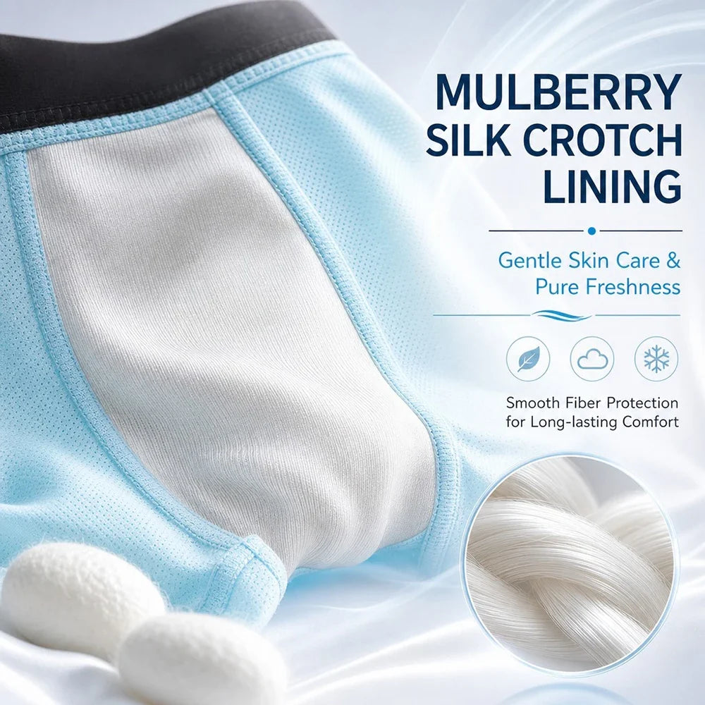 1/3PCS Ultra-thin Ice Silk Quick-dry Underwear Man Smooth Seamless Men's Panties Breathable Antibacterial 3D Silk Crotch Boxers