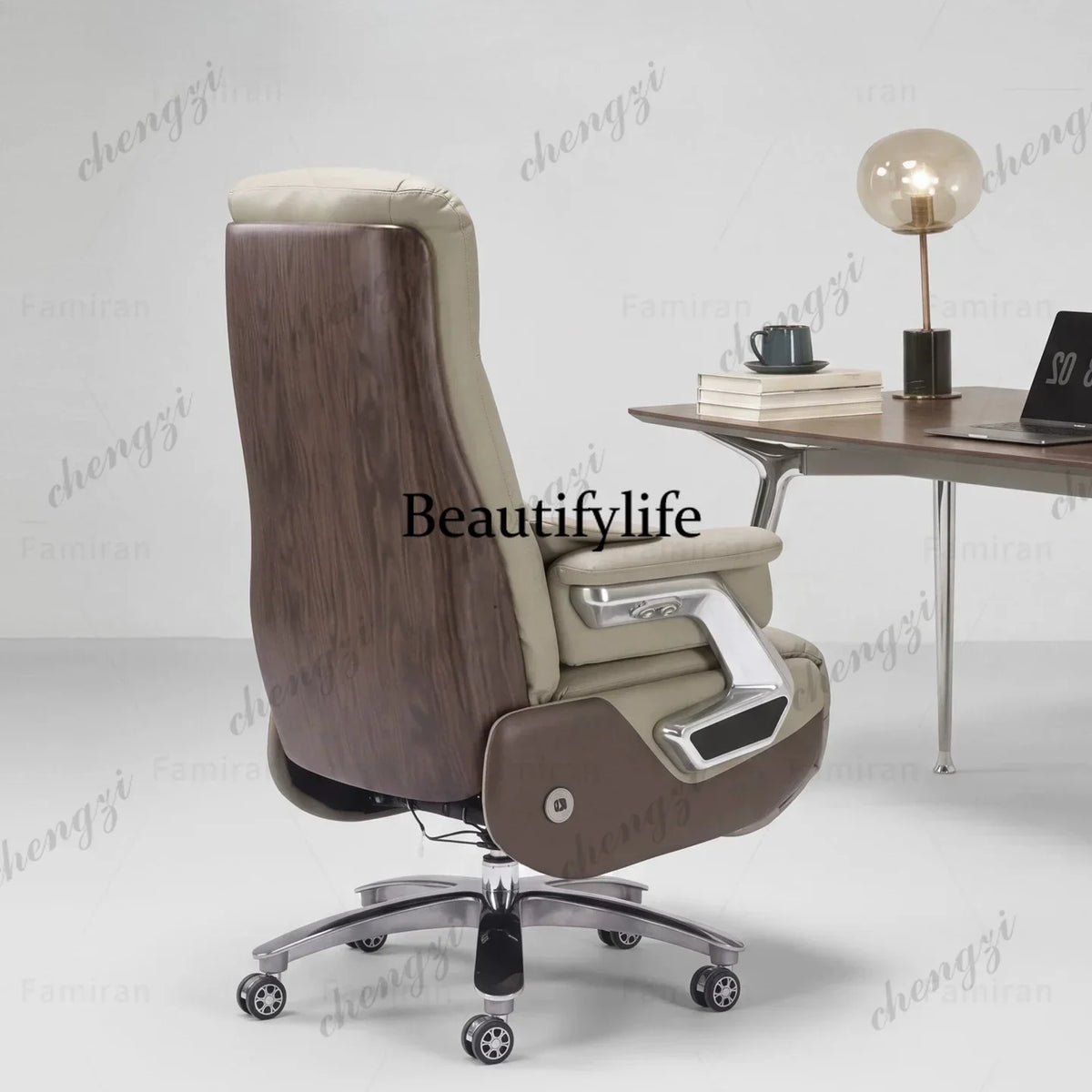 First layer cowhide electric boss chair ergonomic office chair waist support with pedal computer chair