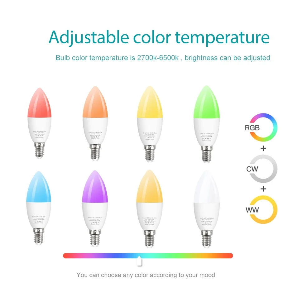 Ewelink E14 Smart Wifi Led Light Bulb Zigbee RGBCW Led Lamp Works With Alexa Amazon Google Home Yandex Alice Smartthings