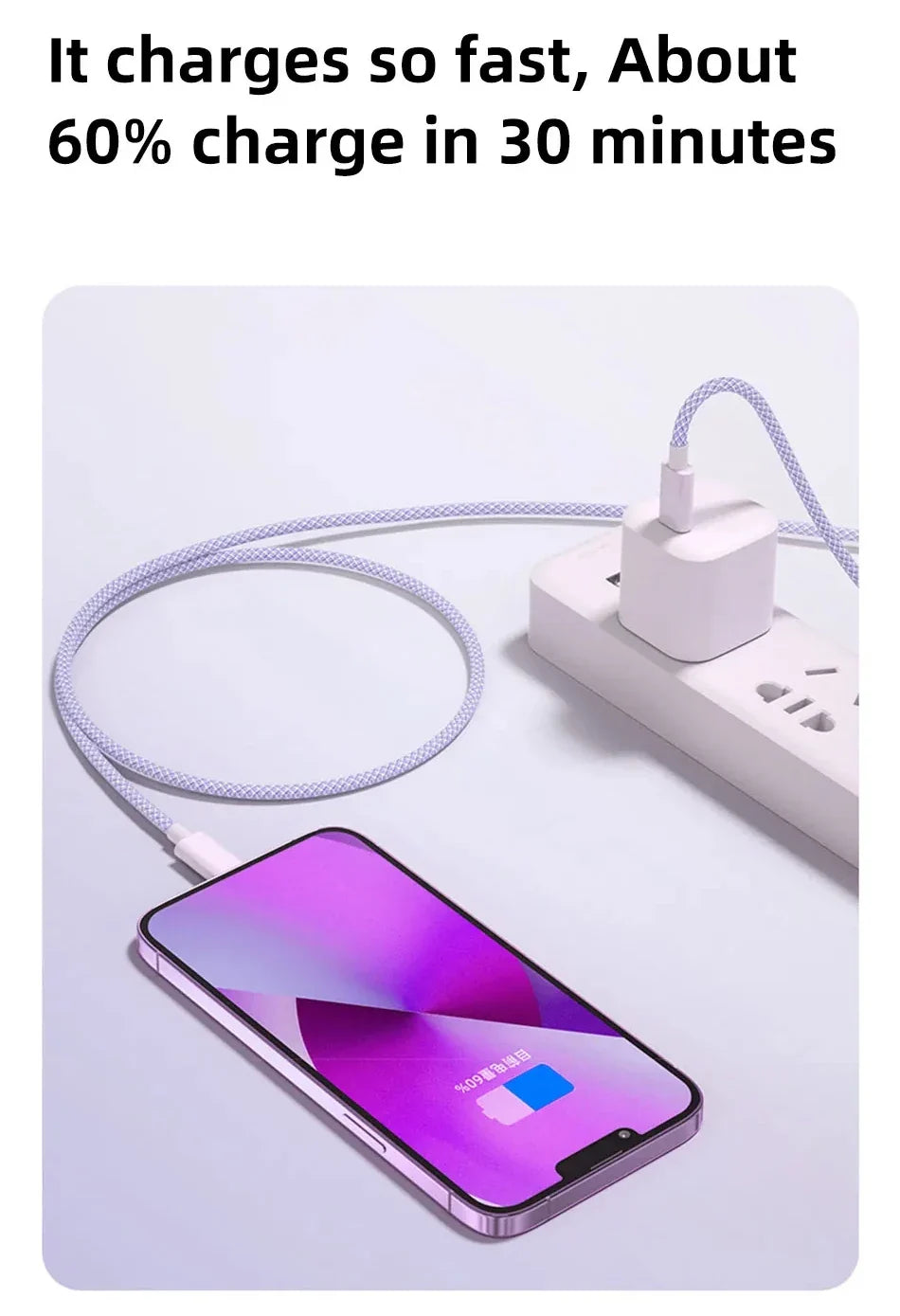 60W 6A USB Type C to Type C Cable Data Line For Iphone 15 16 Samsung Xiaomi Fast Charging USB C to C Cable Type C Data Charger