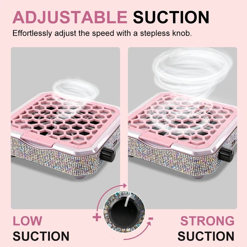 Nail Dust Collector, Powerful Vacuum Cleaning Equipment with Reusable Filter Cartridge, Ideal for Nail Salons