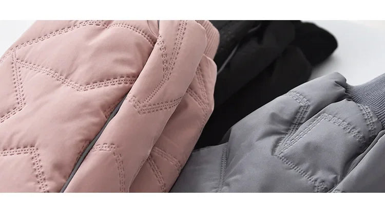 Kids Winter Thermal Pants, Cotton Padded Warm Trousers for Snow Play