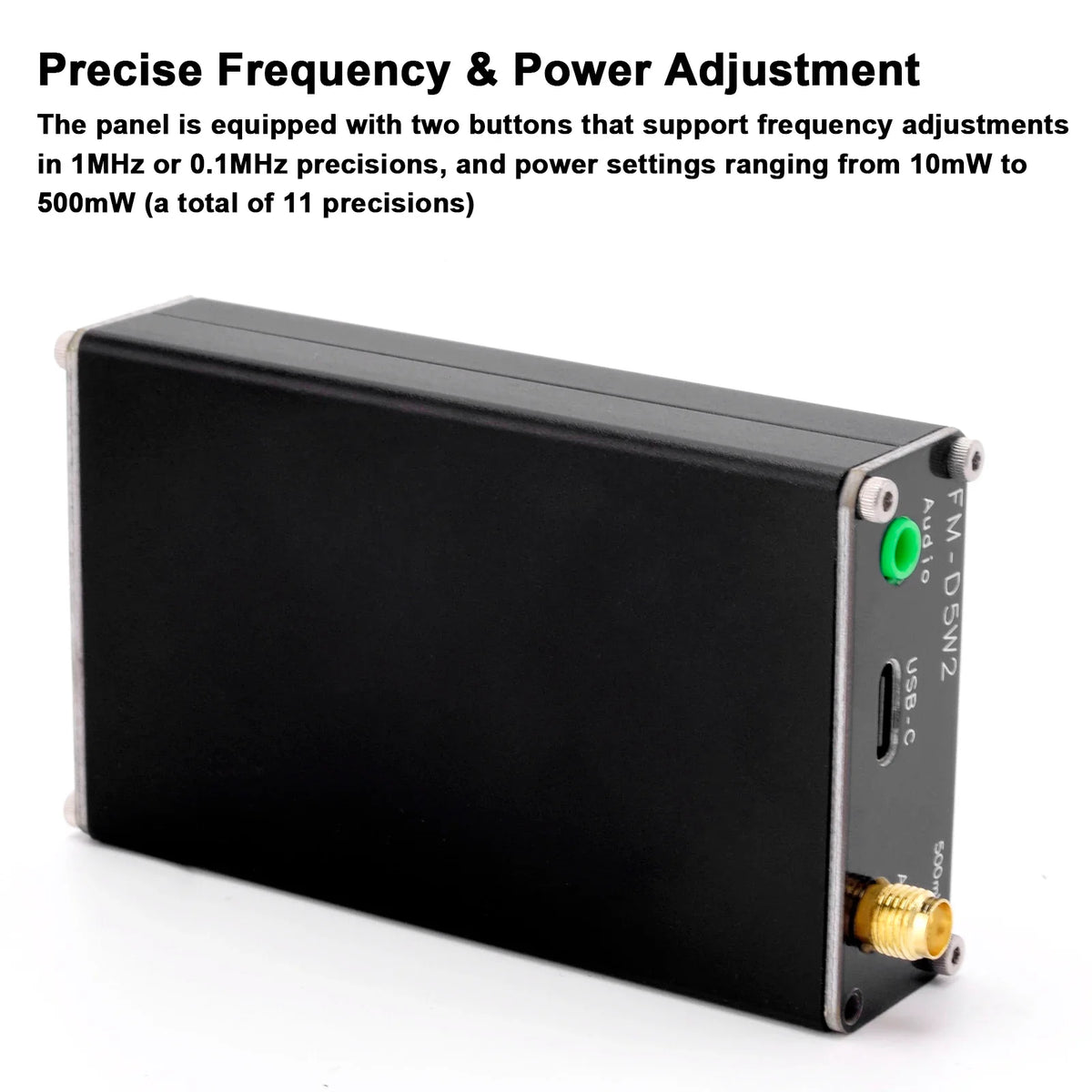 2km 0.5W FM Transmitter 76M-108Mhz Digital Display Stereo FM Transmit TYPE-C USB Churches CAR Radio Broadcast Campus Station