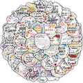 50PCS Spanish Motivational Text Stickers Motivational Waterproof Bicycle Stationary Scrapbooking Study Luggage Art Stickers