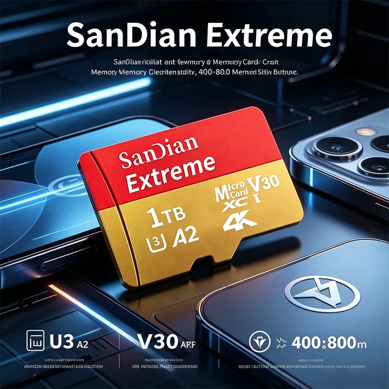 2026 Hot Sale Micro TF Card V30 Class10 High Capacity Flash Memory Card Multiple Sizes for Office Computer/Monitoring/Phones