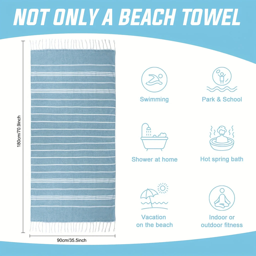 90*180CM Turkish Beach Towel Sauna Spa Gym Sports Fitness Fringed Bath Towel Kitchen Outdoor Soft Absorbent Quick Drying Towels