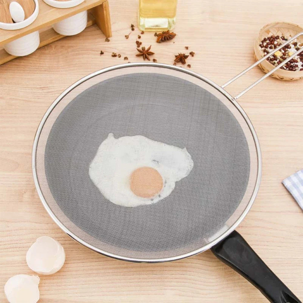 Oil Net Splash-Cover,Oil Splash-Guard with Fine Mesh Filter,Stainless Steel Splashproof Oil Net Cover For Home Use,Kitchen Tool