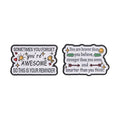 Motivational Quotes Cartoon Enamel Pin Reminder You're Awesome & You Are Braver Stronger Smarter Brooch Bags Lapel Badge Jewelry