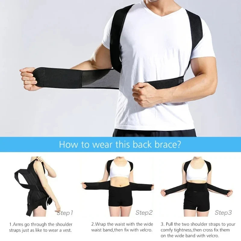 Adjustable Posture Corrector Men Women Breathable Anti Hunchback Back Brace Lumbar Support Shoulder Straightener