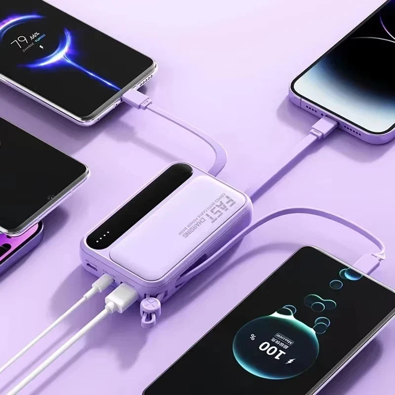 Lenovo 2026New 120W Super Fast Charging 500000mAh 4 In1 Cables Portable Powerbank Power Bank For Iphone Huawei Samsung