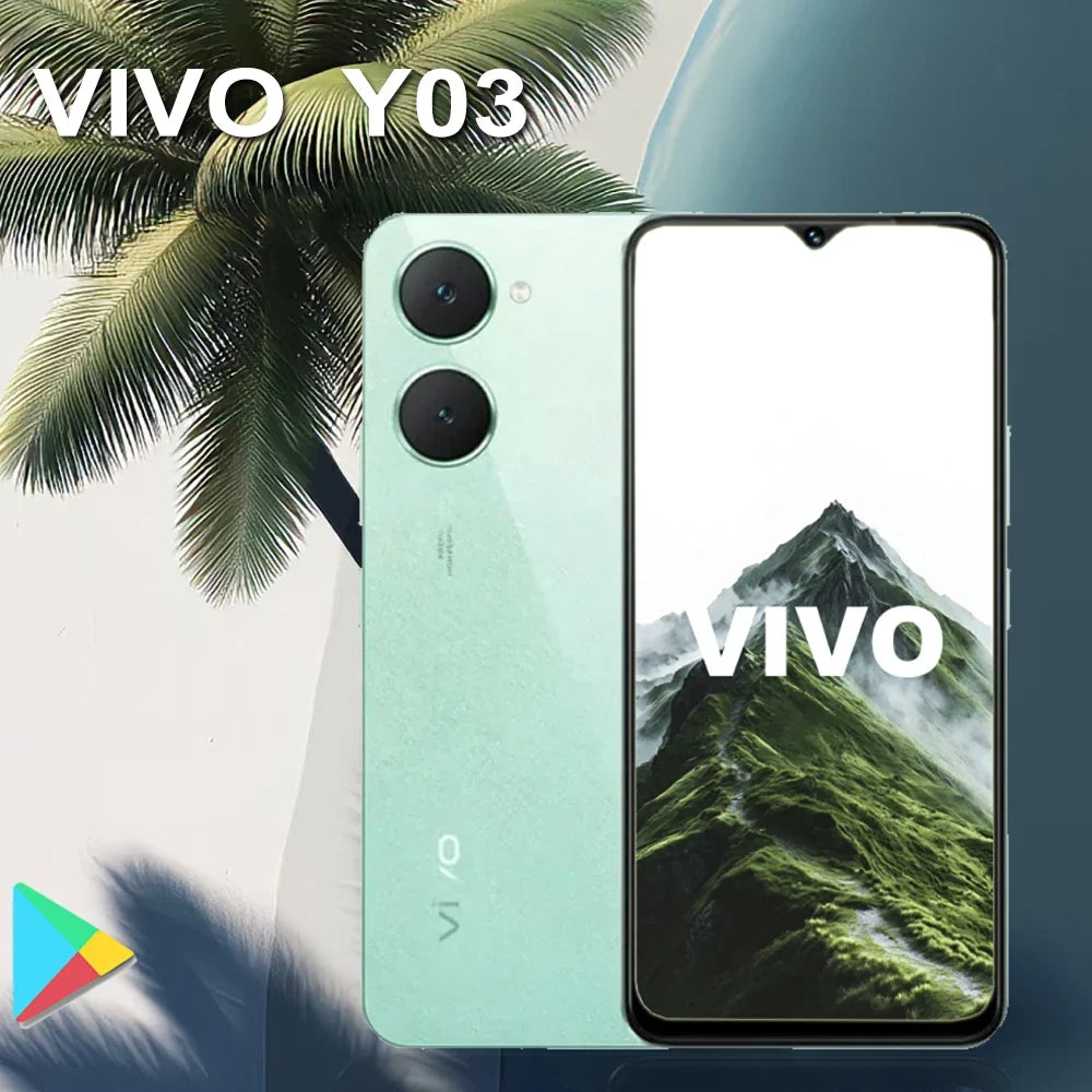 VIVO Y03 4G original fashion smart phone 8GB+256gb large memory/5000mah long standby battery/USB Type-C interface