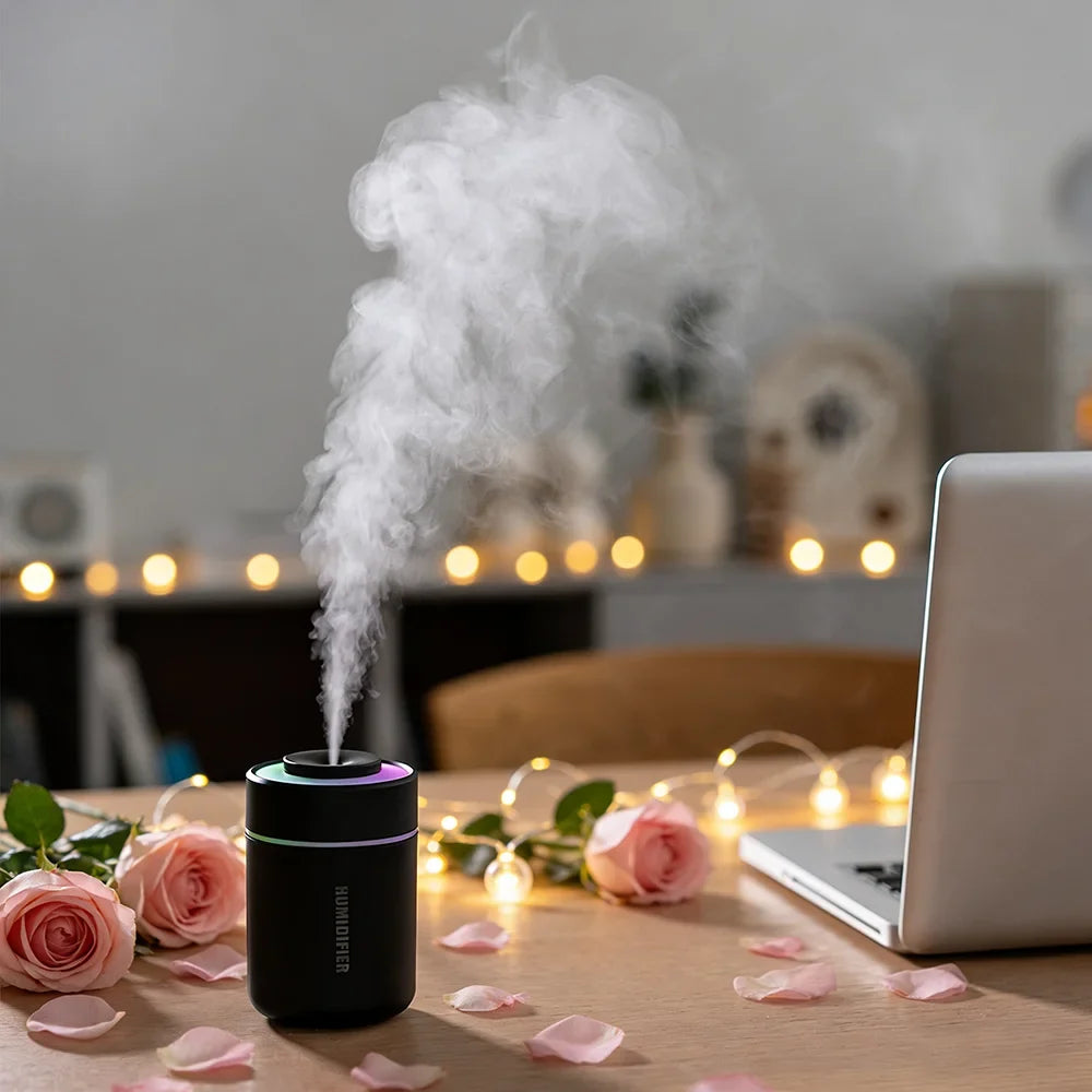 1PC Portable Mini Air Humidifier, Quiet Operation, Fine Mist Mode, with Ambient Lights - Portable USB Humidifier for Indoor Use