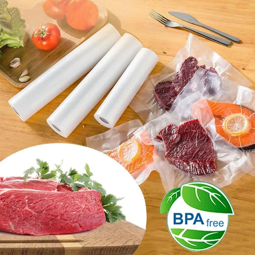 Vacuum Bags 5 Sizes Food Storage Packaging Bags for Vacuum Sealer Bags Food Long Term Preservation Vacuum Sealing Packed Bags