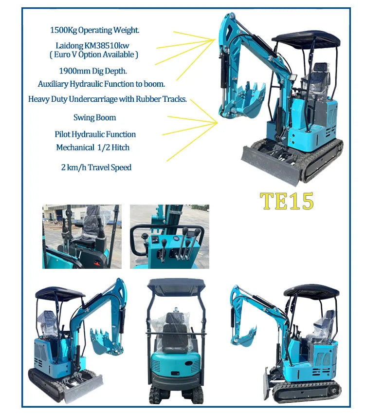 3.5 Ton Mini Excavator – EPA-Certified Compact Crawler Digger for Farm & Construction