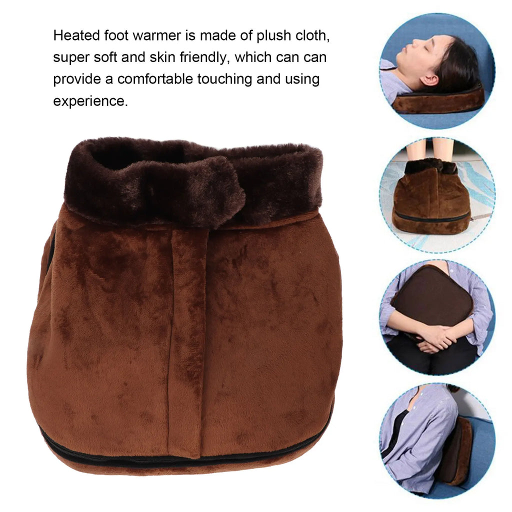 Electric Heated Foot Massager Relieve Fatigue Detachable Heating Massage Feet Warmer Heated Foot Warmer Foot Massager Warmer