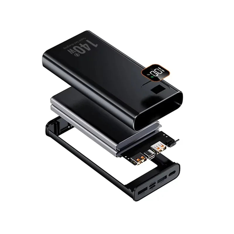 Lenovo 140W Super Fast Charging 2027 CCC Ultra Capacity 500000mAh Portable Charger Power Bank For IPhone Samsung