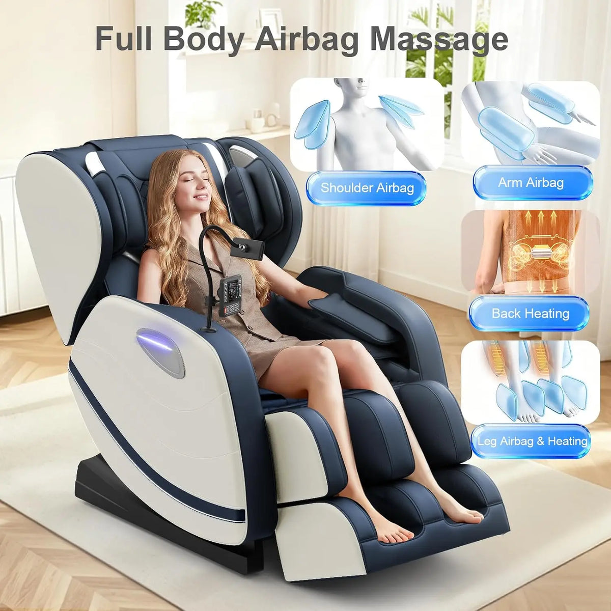 Track Massage Chair Full Body, Zero Gravity Recliner | 12 Fix Rollers, 8 Airbags, 15 Auto Programs, Foot, Custom